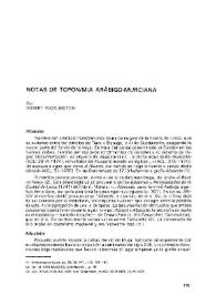 Notas de toponimia arábigo-murciana / Por Robert Pocklington | Biblioteca Virtual Miguel de Cervantes