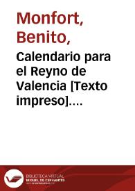 Calendario para el Reyno de Valencia. Año 1844 | Biblioteca Virtual Miguel de Cervantes