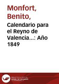 Calendario para el Reyno de Valencia. Año 1849 | Biblioteca Virtual Miguel de Cervantes