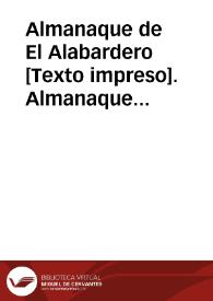 Almanaque de El Alabardero [Texto impreso]. Año 1888 | Biblioteca Virtual Miguel de Cervantes