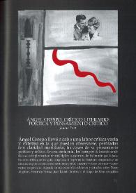 Ángel Crespo, crítico literario: poética y pensamiento crítico / Jaume Pont | Biblioteca Virtual Miguel de Cervantes