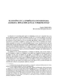 El español en la enseñanza universitaria alemana: situación actual y perspectivas / Claudia Comes Peña | Biblioteca Virtual Miguel de Cervantes