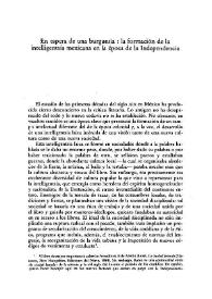 En espera de una burguesía: la formación de la intelligentsia mexicana en la época de la Independencia / Jean Franco | Biblioteca Virtual Miguel de Cervantes