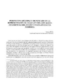 Perspectiva múltiple y significado en la representación de "Celos aun del aire matan" (Sugerencias del texto y puesta en escena moderna) / Enrique Rull | Biblioteca Virtual Miguel de Cervantes