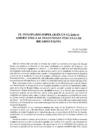 El imaginario popular en un clásico americano : las "Tradiciones peruanas" de Ricardo Palma / Eva M.ª Valero Juan | Biblioteca Virtual Miguel de Cervantes