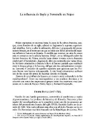 La influencia de Bayle y Fontenelle en Feijoo / Ignacio Elizalde | Biblioteca Virtual Miguel de Cervantes