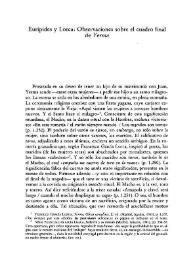 Eurípides y Lorca: Observaciones sobre el cuadro final de "Yerma" / Carlos Feal | Biblioteca Virtual Miguel de Cervantes