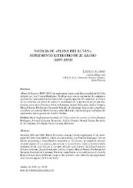 Noticia de «Plana del Lunes», suplemento literario de El Globo (1897-1898) / Cecilio Alonso | Biblioteca Virtual Miguel de Cervantes