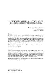 La crítica literaria en las revistas del fin de siglo como fuente historiográfica / María Pilar Celma Valero | Biblioteca Virtual Miguel de Cervantes
