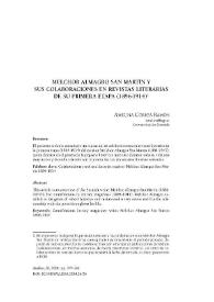 Melchor Almagro San Martín y sus colaboraciones en revistas literarias de su primera etapa (1896-1914) / Amelina Correa Ramón | Biblioteca Virtual Miguel de Cervantes