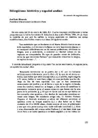 Bilingüismo histórico y español andino / José Luis Rivarola | Biblioteca Virtual Miguel de Cervantes