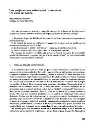 Las mujeres no-castas en el romancero: Un caso de honra  / Oro Anahory Librowicz | Biblioteca Virtual Miguel de Cervantes