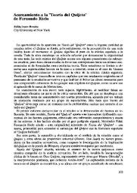 Acercamiento a la "Teoría del Quijote" de Femando Rielo  / Zelda Irene Brooks | Biblioteca Virtual Miguel de Cervantes