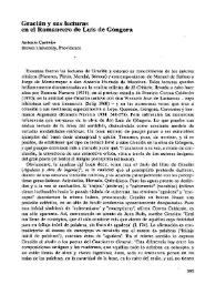Gracián y sus lecturas en el Romancero de Luis de Góngora  / Antonio Carreño | Biblioteca Virtual Miguel de Cervantes