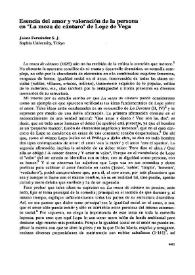 Esencia del amor y valoración de la persona en "La moza de cántaro" de Lope de Vega  / Jaime Fernández S.J. | Biblioteca Virtual Miguel de Cervantes