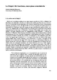  La Elegía I de Garcilaso, como pieza consolatoria  / Antonio Sánchez Romeralo  | Biblioteca Virtual Miguel de Cervantes