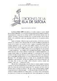 La Isla de Siltolá (2009-) [Semblanza] / Luis Bagué Quílez | Biblioteca Virtual Miguel de Cervantes