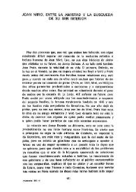 Joan Miró, entre la amistad y la búsqueda de su ser interior / Carlos Areán | Biblioteca Virtual Miguel de Cervantes