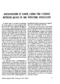 Americanización de Europa, Guerra Fría y estudios históricos: jalones de una trayectoria / Lorenzo Delgado Gómez-Escalonilla y Pablo León Aguinaga | Biblioteca Virtual Miguel de Cervantes