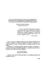 Mito e intrahistoria en el poema "Prendimiento de Antoñito el Camborio en el camino de Sevilla", del "Romancero Gitano" de Federico García Lorca / Manuel Antonio Arango | Biblioteca Virtual Miguel de Cervantes