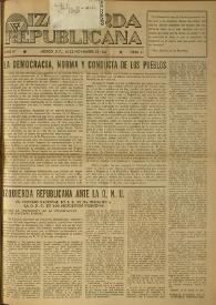 Izquierda Republicana. Año IV, núm. 33, 15 de noviembre de 1947 | Biblioteca Virtual Miguel de Cervantes