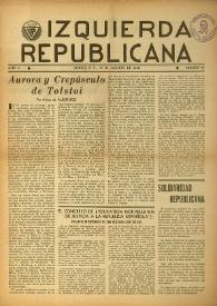 Izquierda Republicana. Año V, núm. 41, 10 de agosto de 1948 | Biblioteca Virtual Miguel de Cervantes
