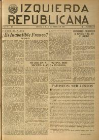 Izquierda Republicana. Año VI, núm. 47, 20 de febrero de 1949 | Biblioteca Virtual Miguel de Cervantes