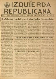 Izquierda Republicana. Año XIX, núm. 112, marzo-abril de 1958 | Biblioteca Virtual Miguel de Cervantes