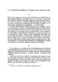 La literatura medieval europea en el siglo de oro / Andrés Soria | Biblioteca Virtual Miguel de Cervantes