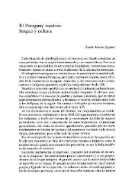 El Paraguay mestizo: lengua y cultura / Rubén Bareiro Saguier | Biblioteca Virtual Miguel de Cervantes