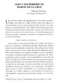 Lujo y pauperismo en Ramón de la Cruz / Gérard Dufour | Biblioteca Virtual Miguel de Cervantes