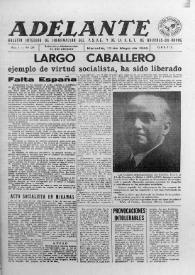 Adelante : Órgano del Partido Socialista Obrero Español de B.-du-Rh. (Marsella). Año I, núm. 29, 13 de mayo de 1945 | Biblioteca Virtual Miguel de Cervantes