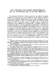 Una edición incunable desconocida de la "Hystoria de la reyna Sebilla"  / J. Ignacio Chicoy-Dagan | Biblioteca Virtual Miguel de Cervantes