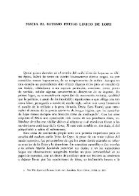 Hacia el último estilo lírico de Lope  / Alan S. Trueblood | Biblioteca Virtual Miguel de Cervantes