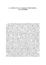 La ironía en el "Mágico prodigioso", de Calderón  / Bruce W. Wardropper | Biblioteca Virtual Miguel de Cervantes