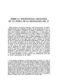 Sobre la terminología cromática en la poesía de la Generación del 27  / Domnita Dumitrescu | Biblioteca Virtual Miguel de Cervantes