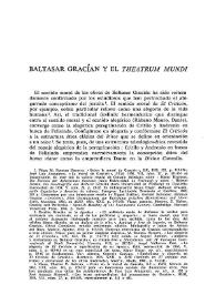 Baltasar Gracián y el "Theatrum mundi"  / Eduardo Forastieri Braschi | Biblioteca Virtual Miguel de Cervantes
