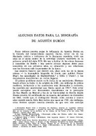 Algunos datos para la biografía de Agustín Durán  / David Thatcher Gies | Biblioteca Virtual Miguel de Cervantes