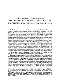 Encuentro y coexistencia de dos sociedades en el Siglo de Oro. "La Gitanilla" de Miguel de Cervantes / Marie Laffranque | Biblioteca Virtual Miguel de Cervantes
