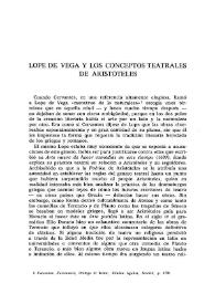 Lope de Vega y los conceptos teatrales de Aristóteles  / Charles David Ley | Biblioteca Virtual Miguel de Cervantes