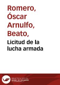 Licitud de la lucha armada | Biblioteca Virtual Miguel de Cervantes