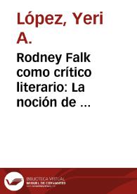 Rodney Falk como crítico literario: La  noción de  autocrítica en Javier Cercas / Yeri A. López | Biblioteca Virtual Miguel de Cervantes