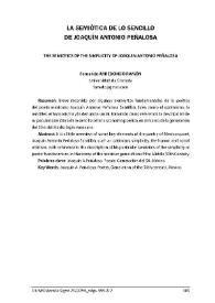 La semiótica de lo sencillo de Joaquín Antonio Peñalosa / Fernando Arredondo Ramón | Biblioteca Virtual Miguel de Cervantes