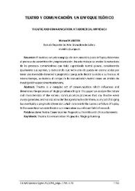 Teatro y comunicación. Un enfoque teórico / Manuel F. Vieites | Biblioteca Virtual Miguel de Cervantes