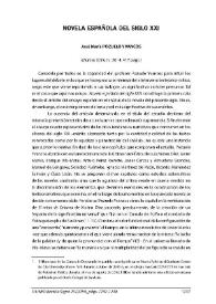 José María Pozuelo Yvancos: "Novela española del siglo XXI". Murcia: Editum, 2014, 417 págs. [Reseña] / Mariángeles Rodríguez | Biblioteca Virtual Miguel de Cervantes