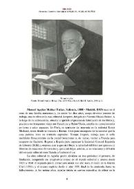 Manuel Aguilar Muñoz (Tuéjar, Valencia, 1888 – Madrid, 1965) [Semblanza] / Alexandra Chereches | Biblioteca Virtual Miguel de Cervantes
