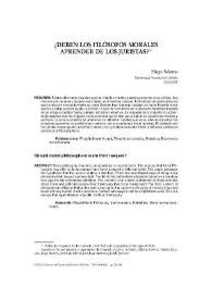 ¿Deben los filósofos morales aprender de los juristas? / Hugo Seleme | Biblioteca Virtual Miguel de Cervantes