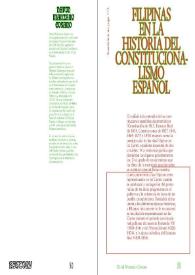 Filipinas en la historia del constitucionalismo español  / David Manzano Cosano | Biblioteca Virtual Miguel de Cervantes