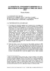 La difusión del pensamiento moderno en la Universidad de Salamanca a fines del siglo XVIII / Ricardo Robledo | Biblioteca Virtual Miguel de Cervantes