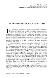 El prosaísmo del conde de Rebolledo / Rafael González Cañal | Biblioteca Virtual Miguel de Cervantes